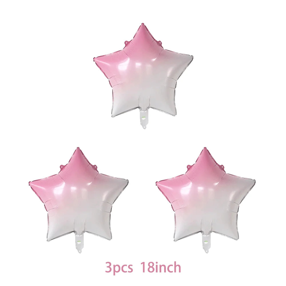 バルーン装飾 数字・バタフライなどレインボーカラーバルーン 誕生日用