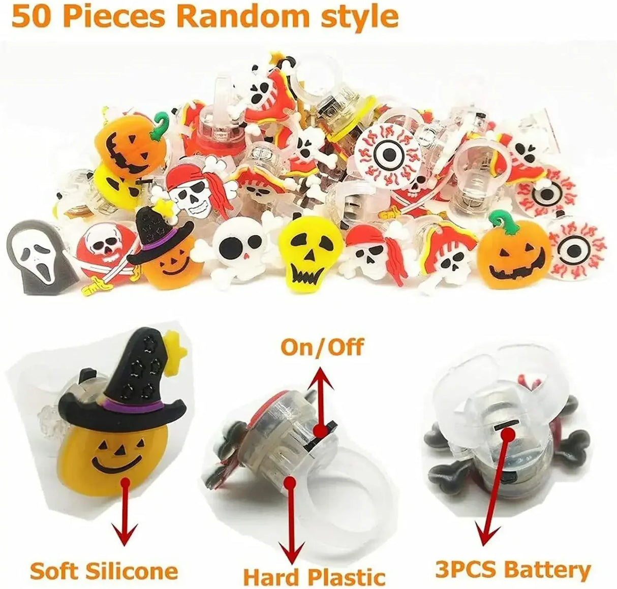 ハロウィンLEDグローリング 光るフィンガーリング