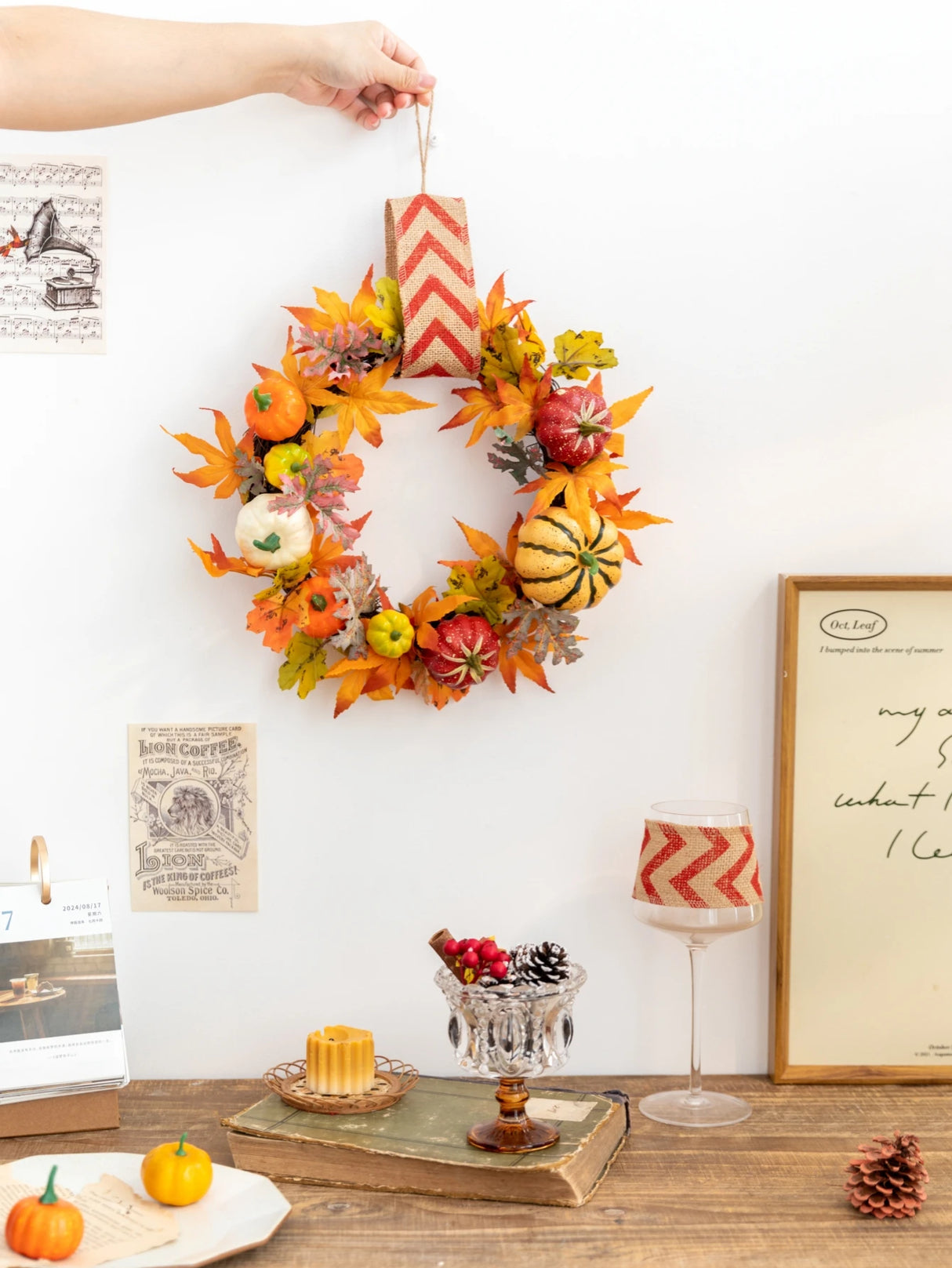 イベント・ハロウィングッズ|秋のカボチャリース - ドア用装飾