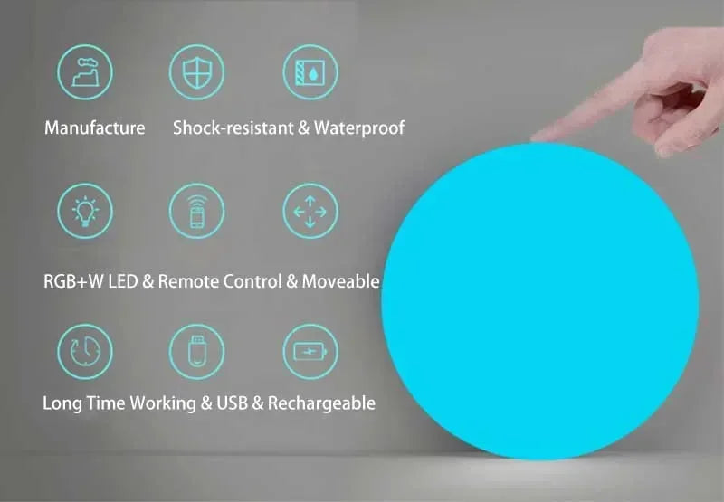 ソーラーライト|イベント・パーティー装飾|ソーラー式 LED防水ボールライト(直径:15㎝/20㎝/25㎝)