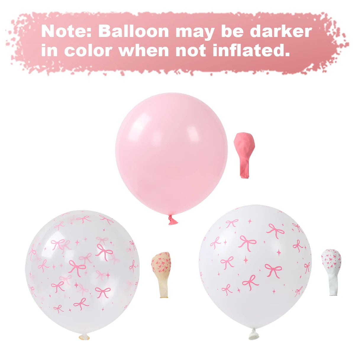 ピンクリボン付きラテックスバルーンセット