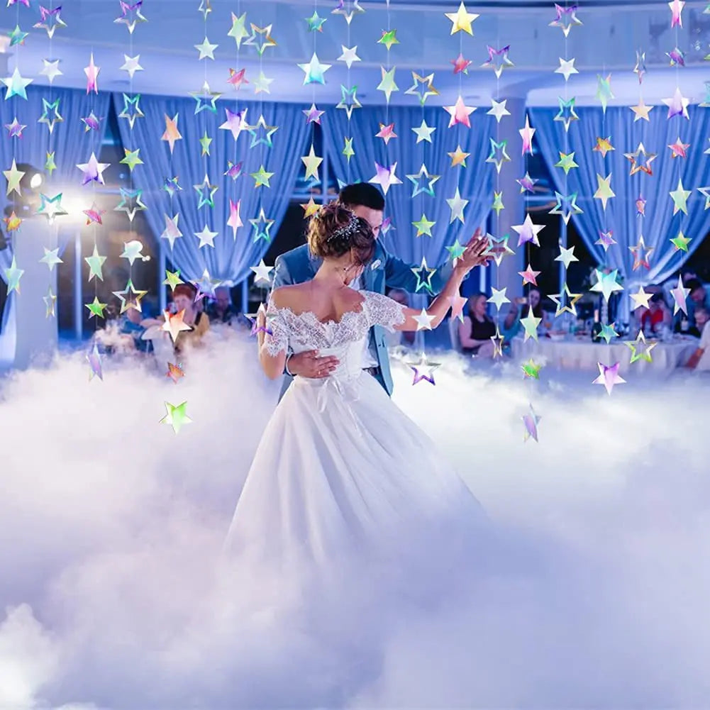 イベント・クリスマス装飾|虹色星型ガーランドバナー