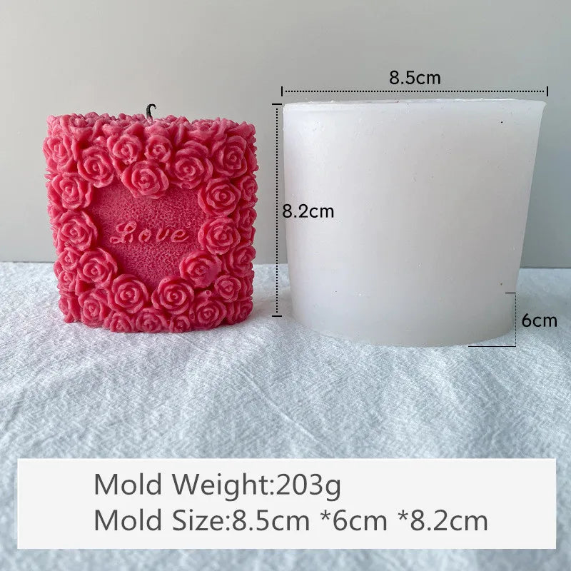 クラフト・DIY用|ハンドメイドキャンドル用 ローズハート型