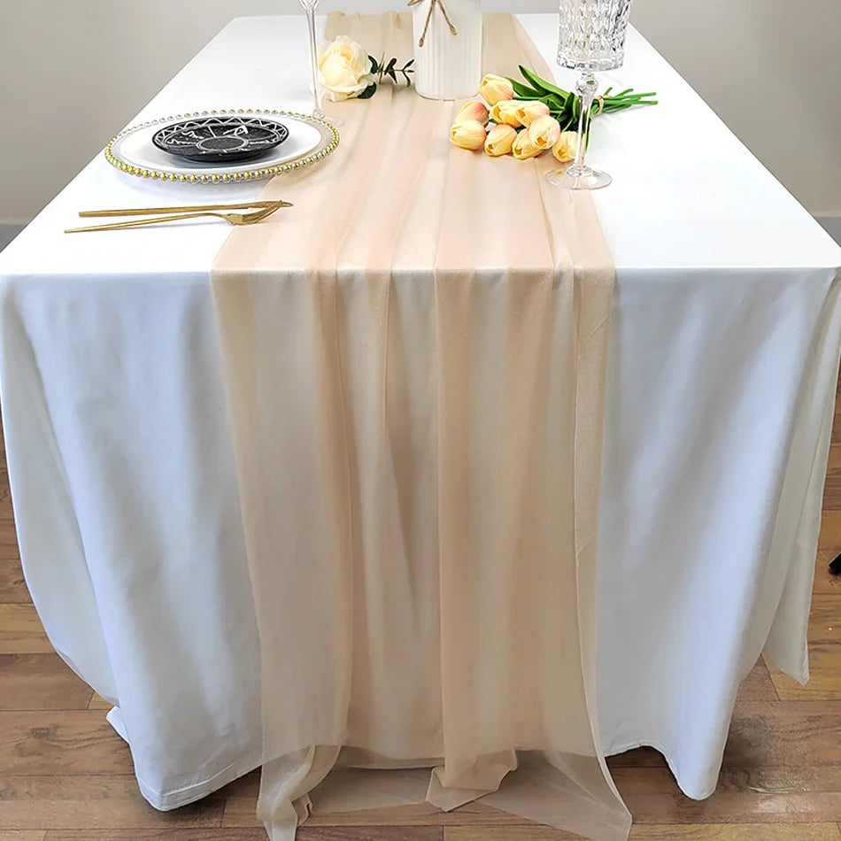 インテリア・パーティ装飾 | シフォンテーブルランナー |1.8/3/6/10m