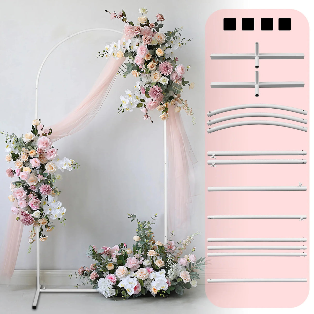 イベント・パーティー装飾 メタル製デコレーションフレーム 3サイズ展開 ホワイト