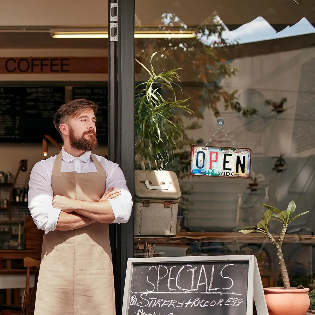 吊り下げ看板オープン・クローズサインプレート