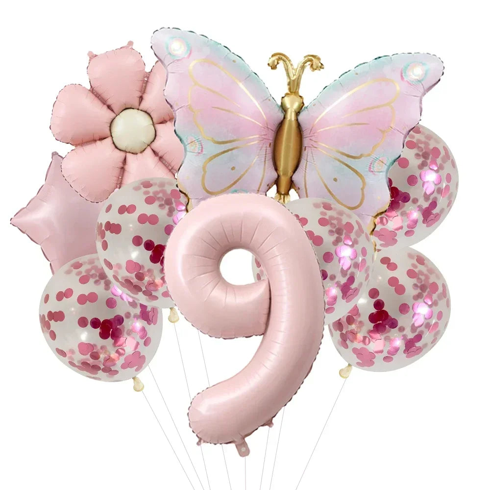 イベント・バルーン装飾 | 蝶&数字&フラワーバルーンセット