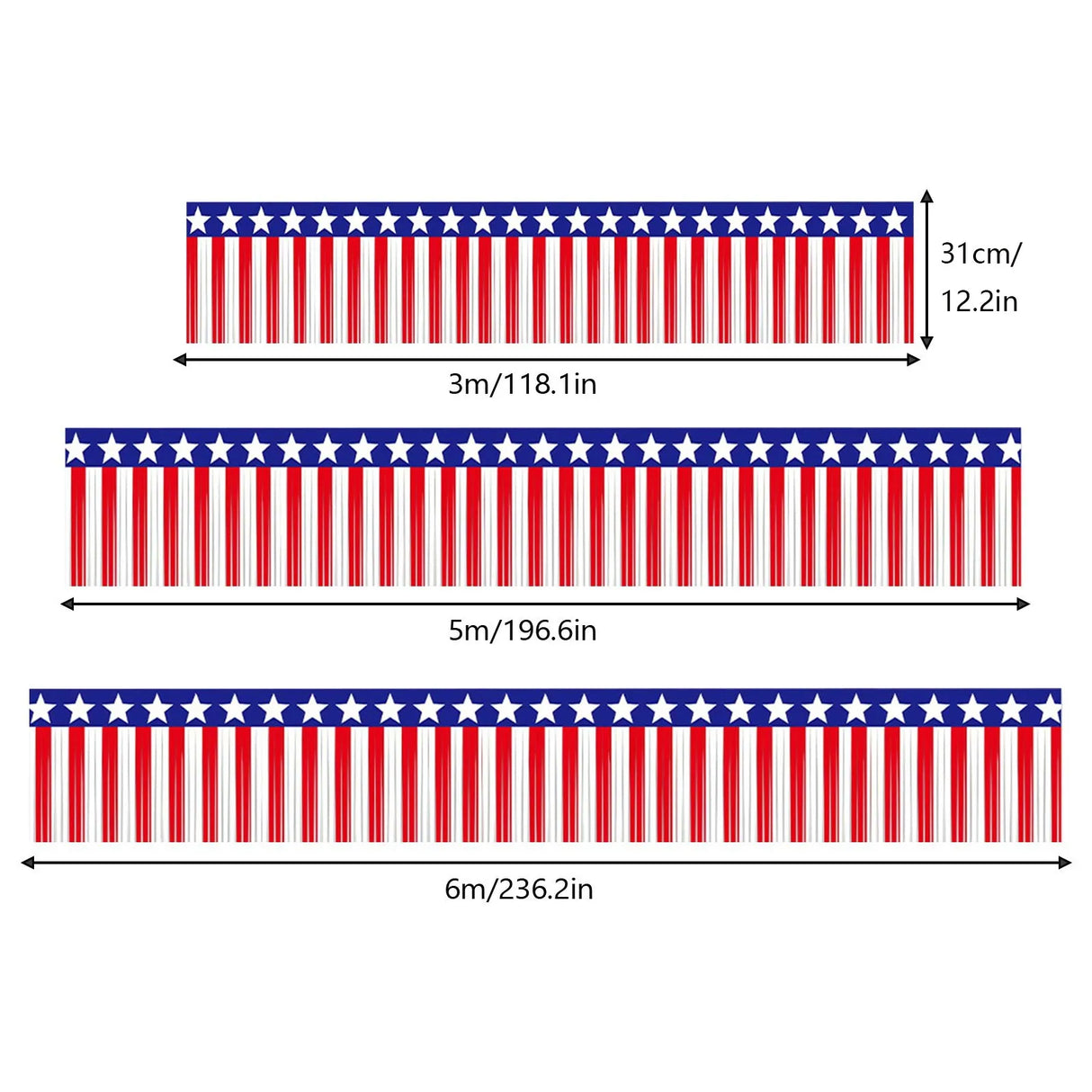パーティー・インテリア装飾 星条旗風デザイン タッセルガーランド アメリカン
