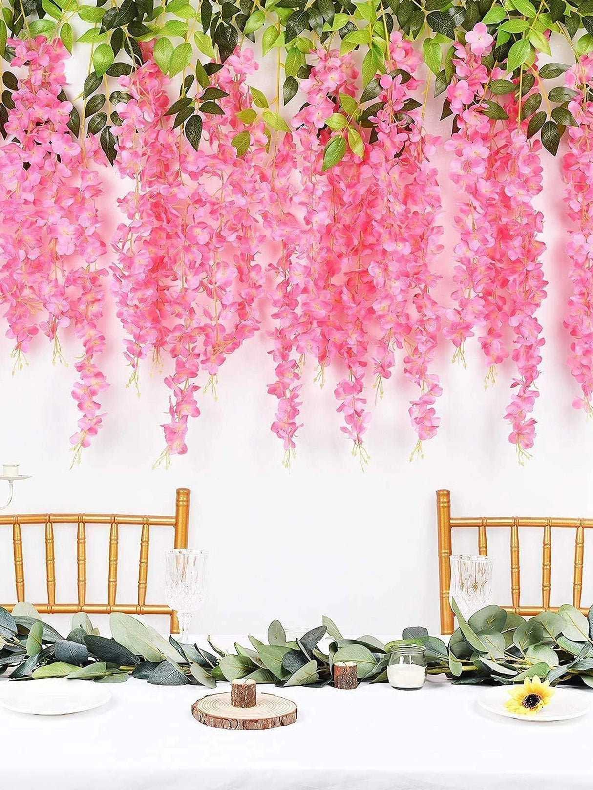 パーティー・ガーデン装飾|藤の花ガーランド 12本セット(110cm)