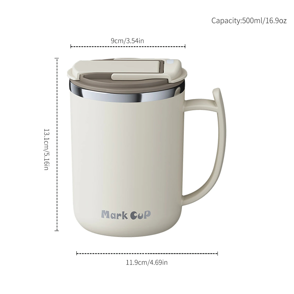 |イベント・ノベルティ用品 | 断熱ステンレス 茶葉フィルター付きマグカップ | 500ml