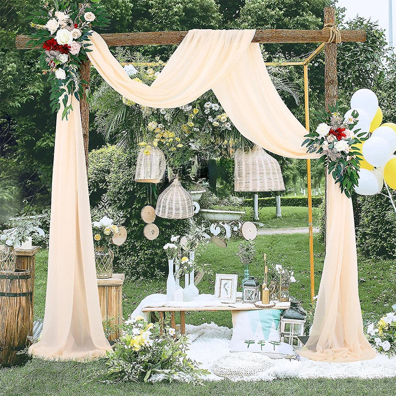 パーティー・インテリア装飾 シフォン素材カーテン 5M/10M 透明感