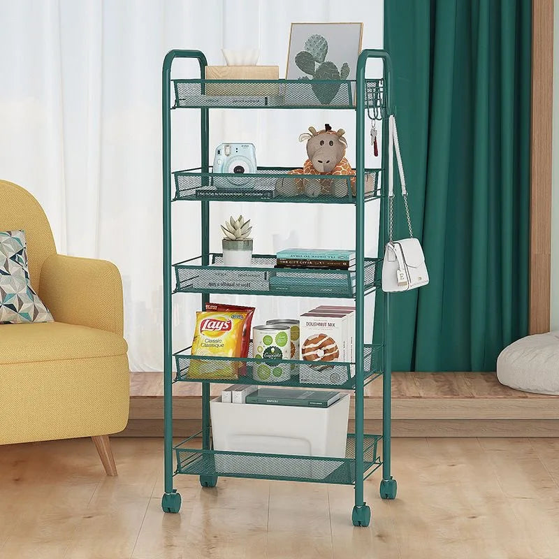 ネット什器多機能キャスター付きトロリーラック