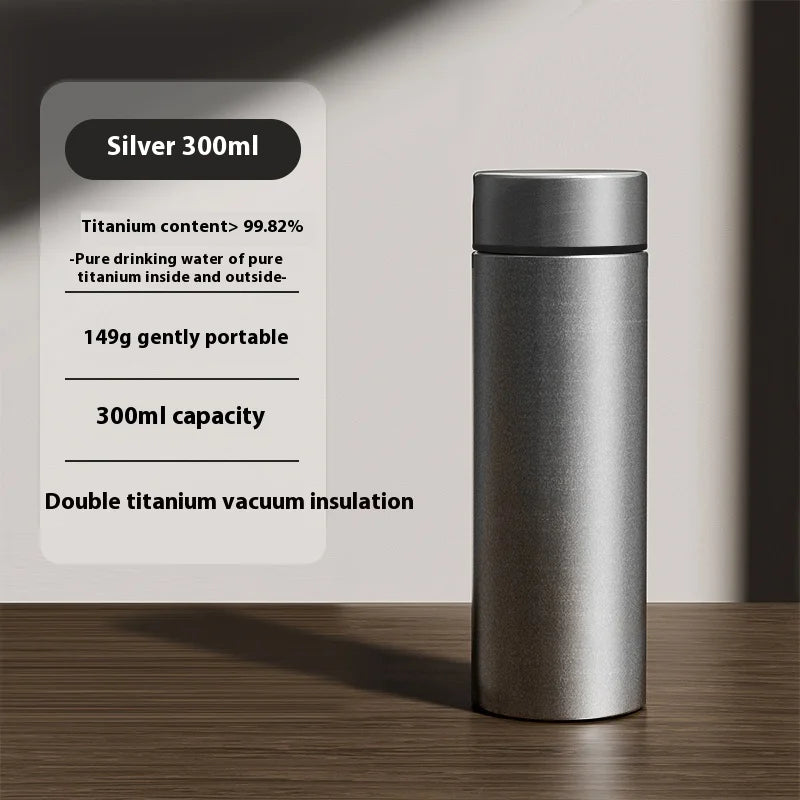 |イベント・ノベルティ用品 | 純チタン断熱カップ 茶水分離機能付き| 200ml/300ml/500ml