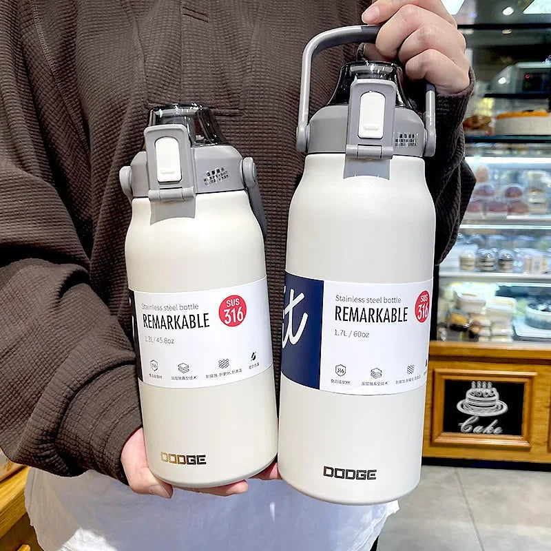 |イベント・ノベルティ用品 | 大容量サーモボトル ストロー付き ステンレス | 1.7L