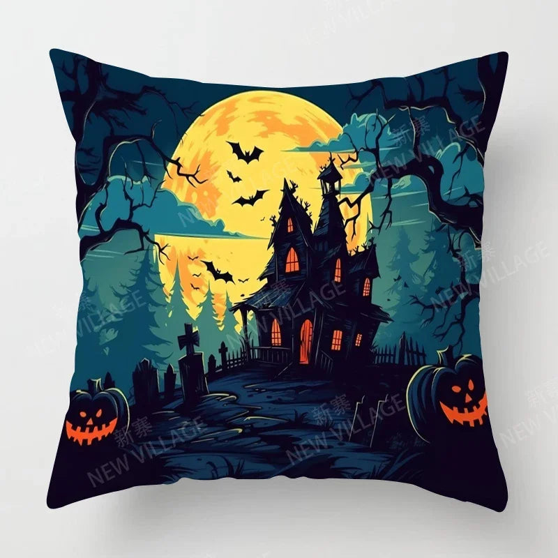 イベント・ハロウィングッズ|植物プリント装飾クッションカバー