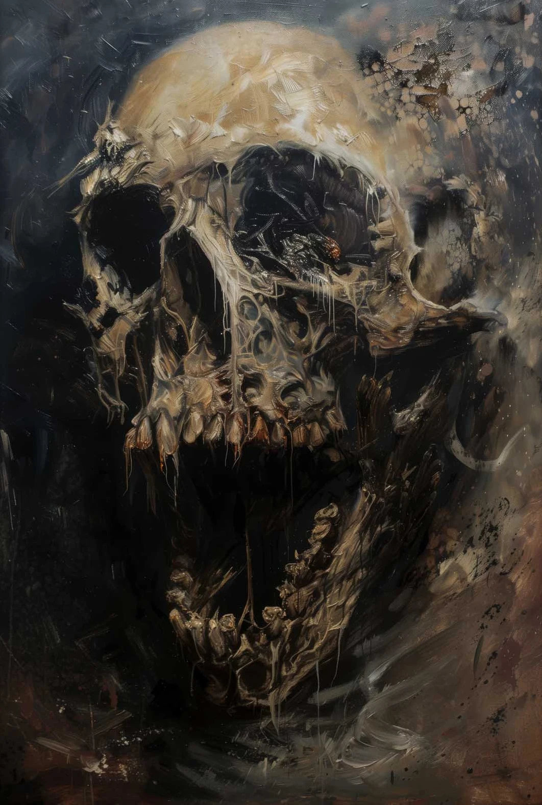 イベント・ハロウィングッズ|不気味な抽象スケルトンキャンバスアート