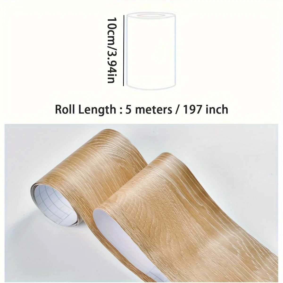 壁面装飾 幅木風 木目調粘着ボーダーシート 幅10㎝×500㎝ 高品質