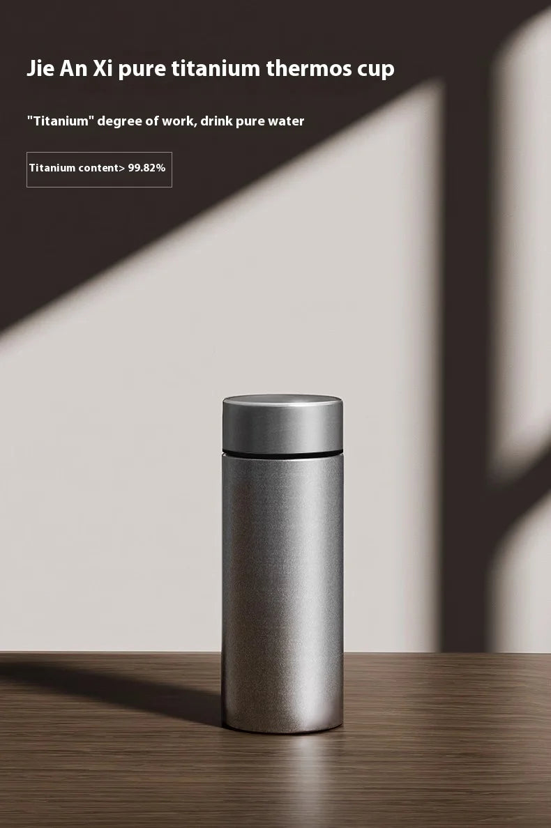 |イベント・ノベルティ用品 | 純チタン断熱カップ 茶水分離機能付き| 200ml/300ml/500ml