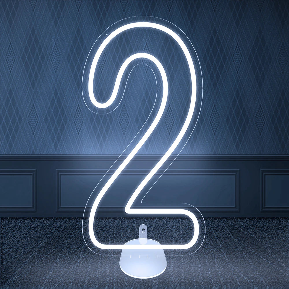 【LED装飾】LEDライト・デコレーションライト(数字)クリア 28x55cm