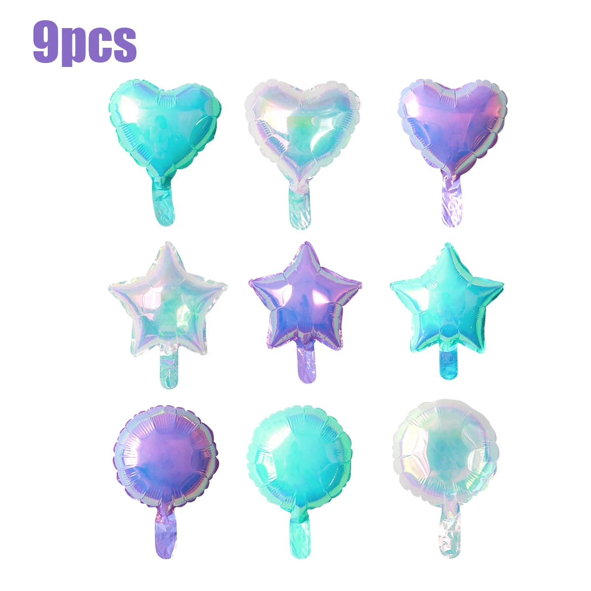 ホログラフィックレインボーバルーン6個セット