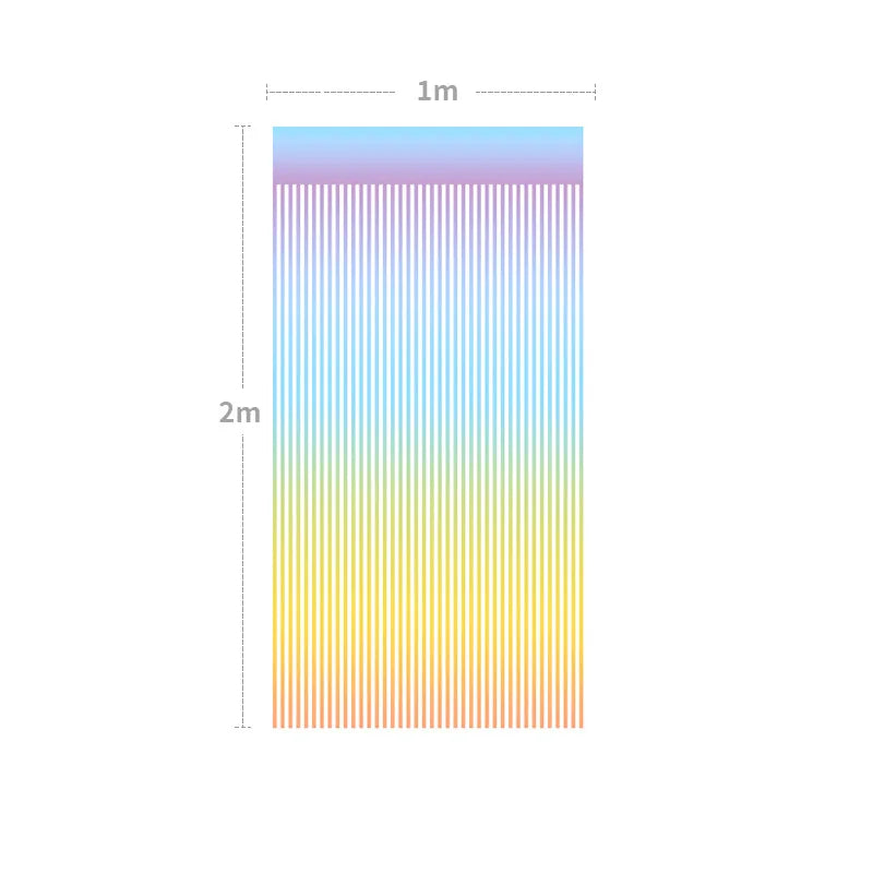 パーティー・インテリア用装飾 レインボーカラーカーテン 1M×2M ホイル素材