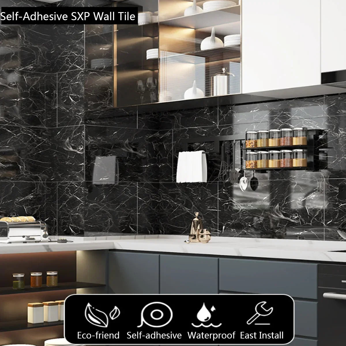 DIYフロアシート マーブル柄タイル風 ステッカー 10枚入/20枚入 豪華