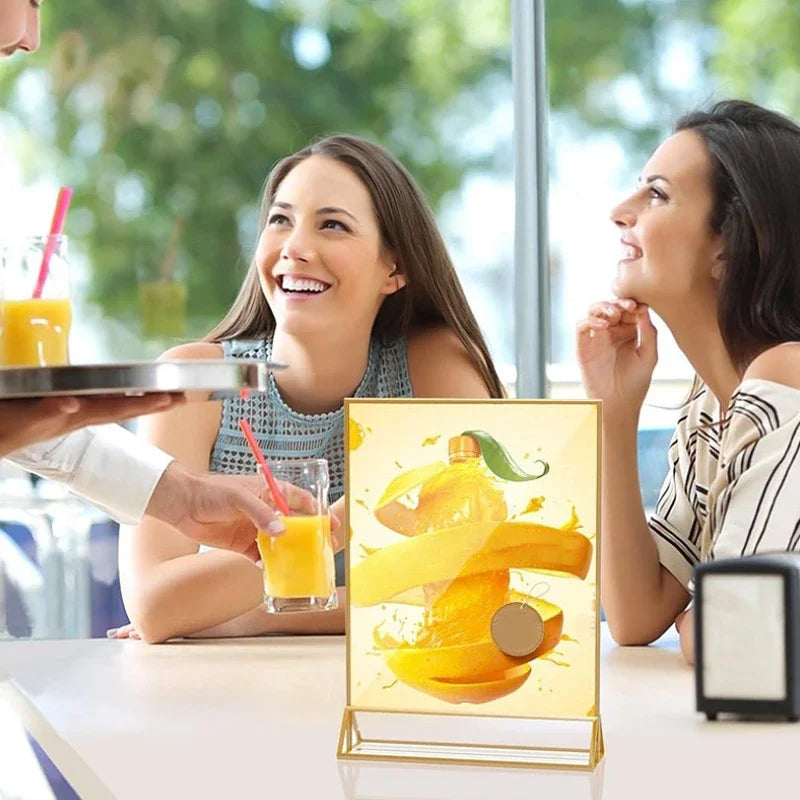 イベント・結婚式装飾|アクリル製ゴールド縁テーブルサインホルダー