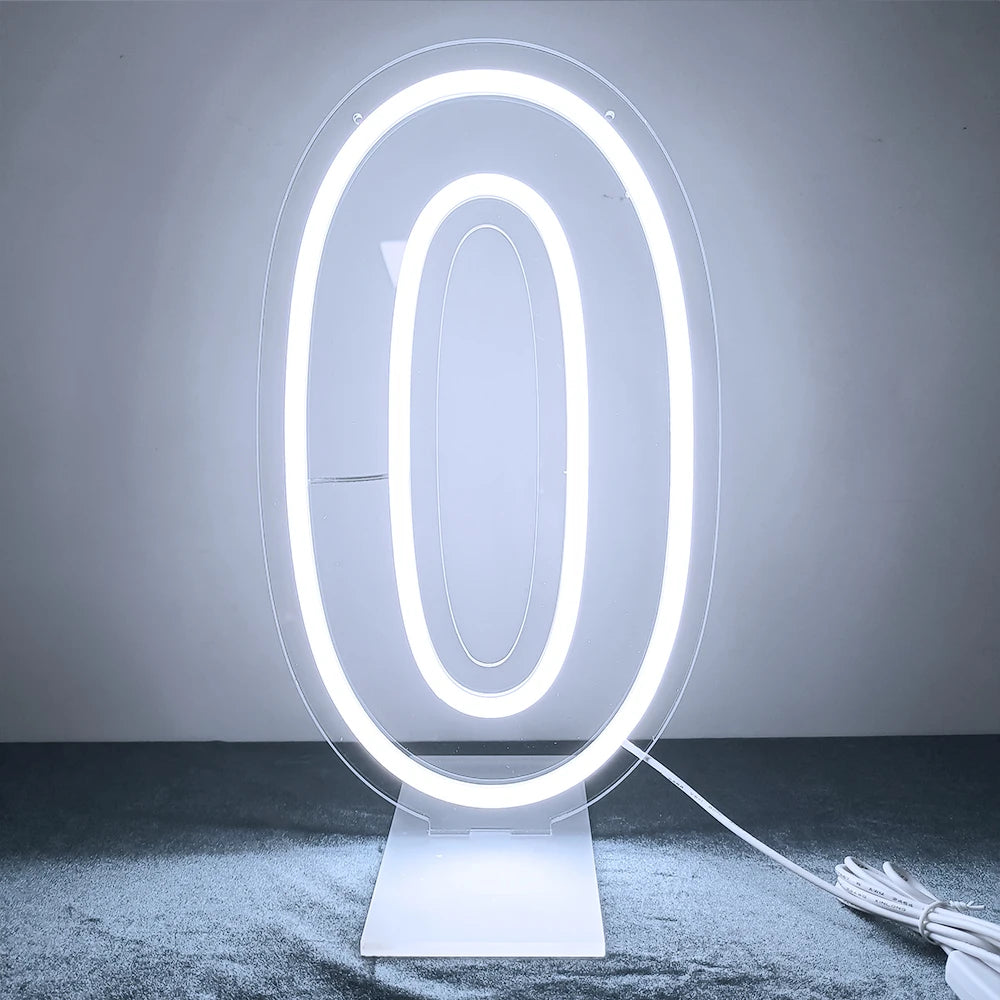 LED数字ネオンサイン(ネオン看板)(0〜9)|USB電源・調光機能付き