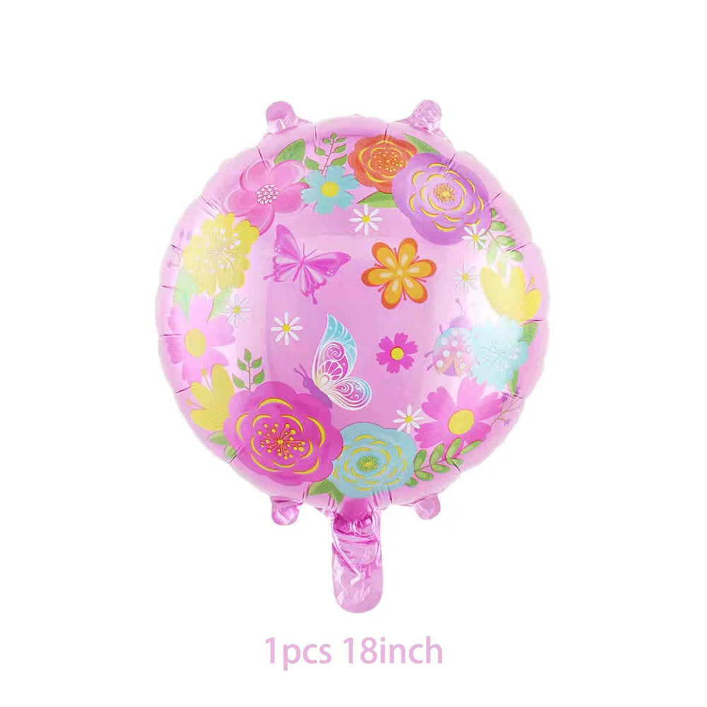 バルーン装飾 数字・バタフライなどレインボーカラーバルーン 誕生日用