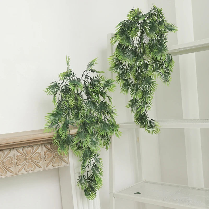 ヤシの人工植物・プラスチックのつる・壁掛け・シダ