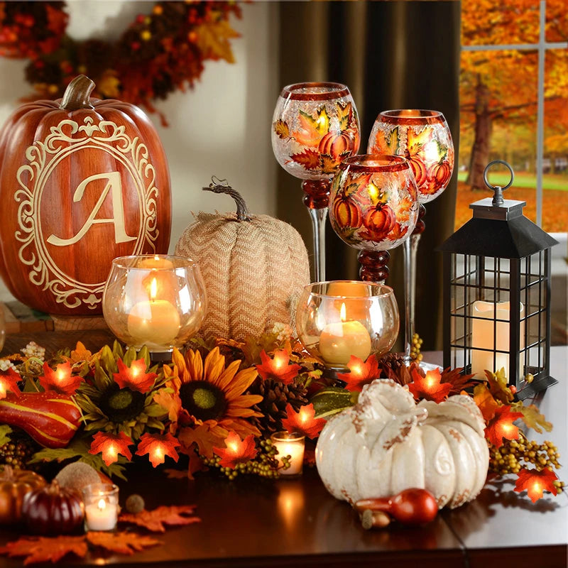 イベント・ハロウィン装飾|LEDメープルガーランドライト(3M)