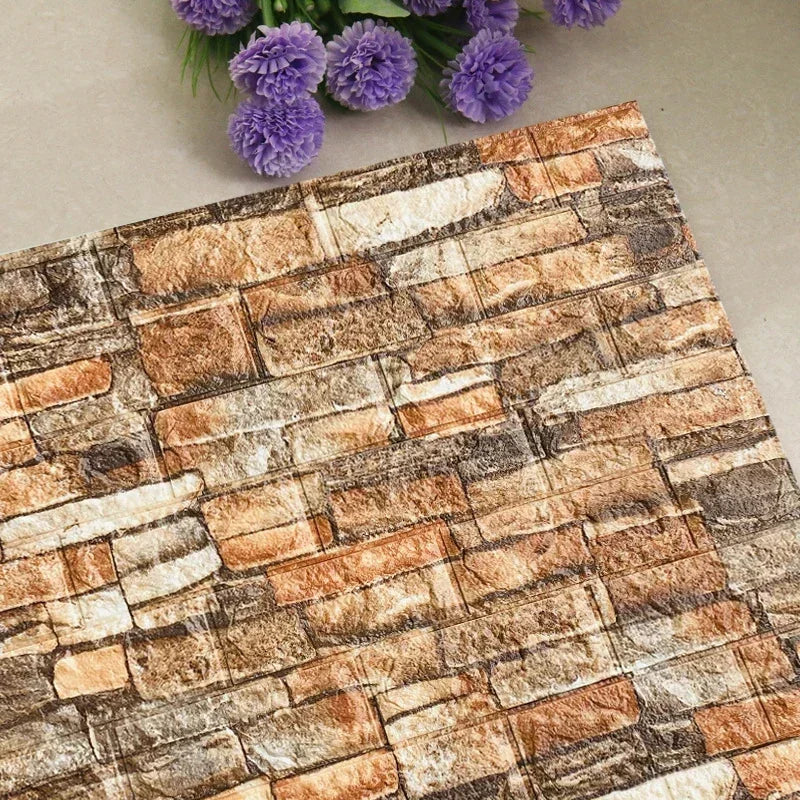 インテリア装飾・DIY 3Dレンガ風シート 60c幅 長さ0.6M/1.2M/3M 防水・防カビ