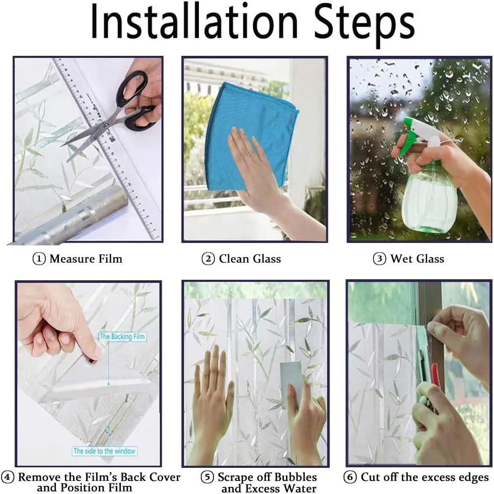 ウィンドウフィルム 竹柄(UVカット・静電気吸着タイプ)