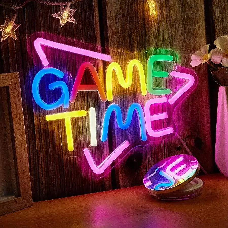 GAMER/GAMING ZONE/GAME TIME LEDネオンサイン(ネオン看板)