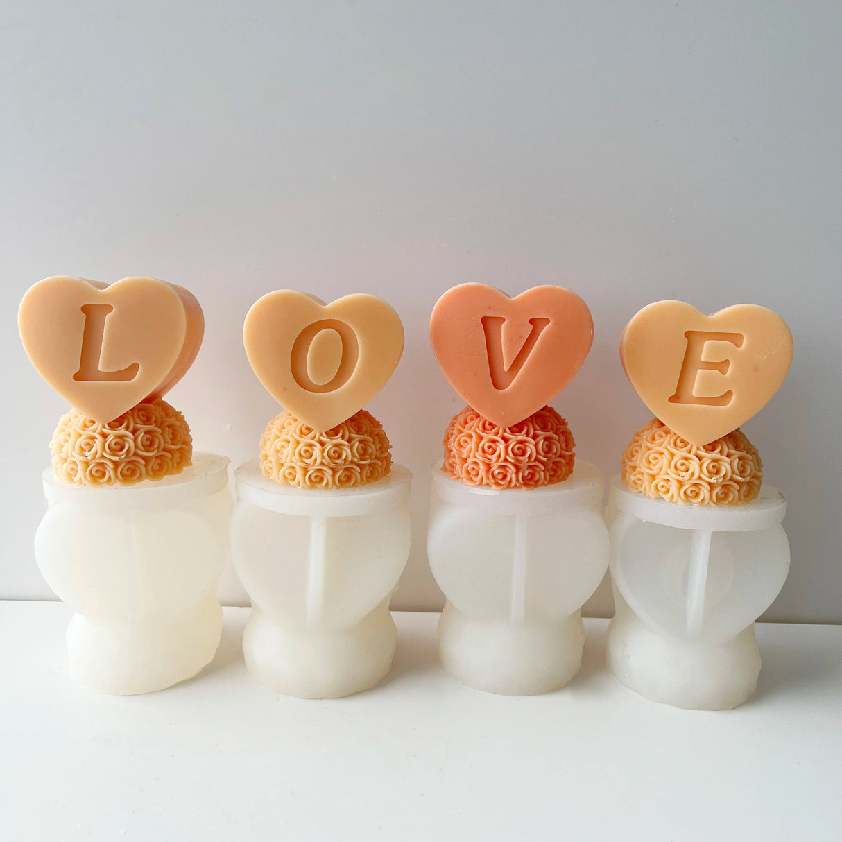 クラフト・DIY用|ハンドメイドキャンドル用 ローズハート型