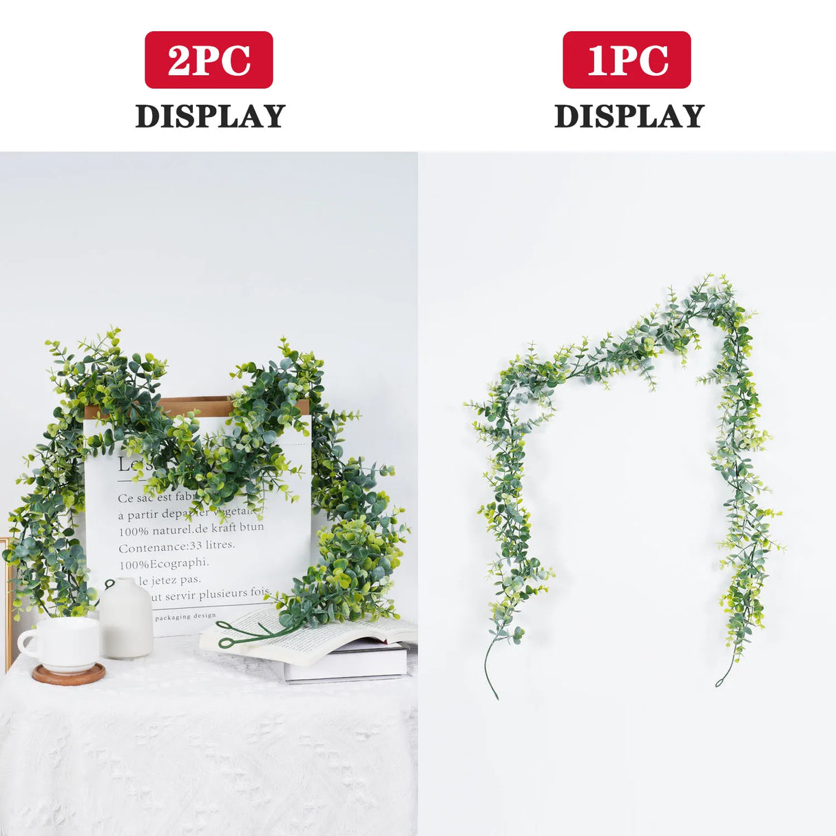 フェイクユーカリラタン人工植物つるグリーン柳の葉シルクアイビー壁掛けガーランドホームウェディングパーティー装飾