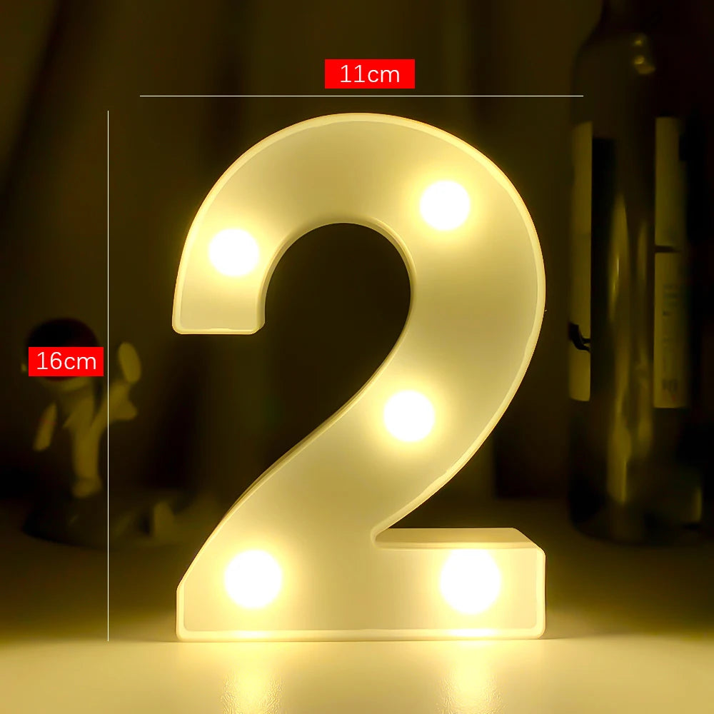 LEDナイトライト 【アルファベット・数字型】(乾電池式)