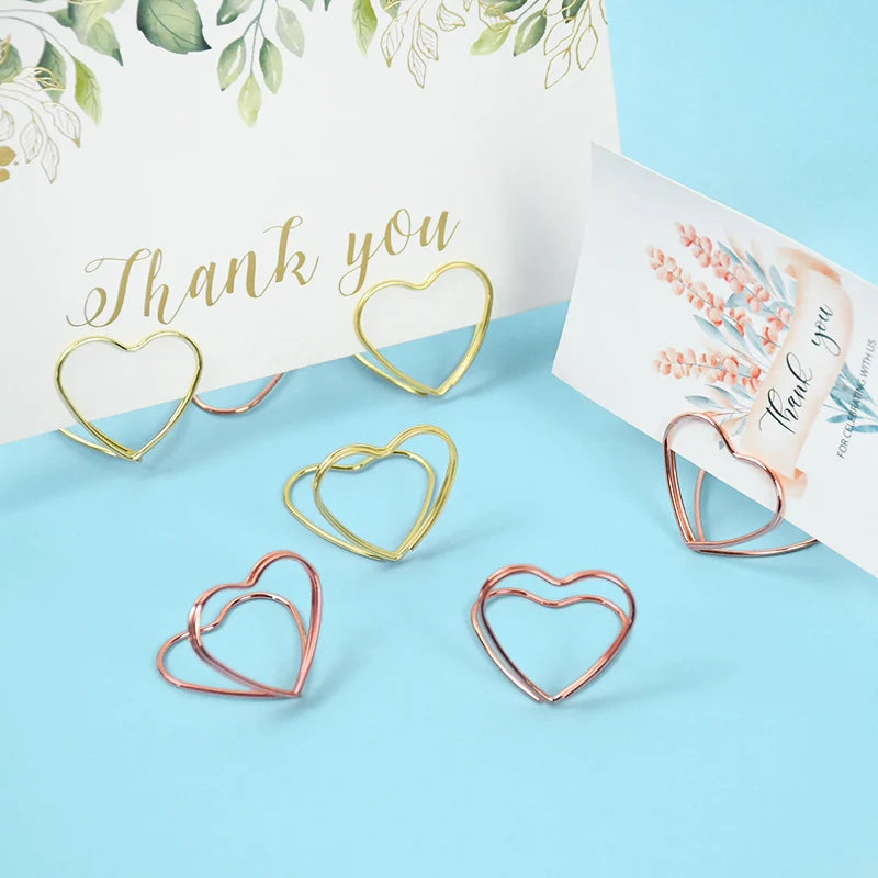 イベント・結婚式装飾|ハート型メタルフォトクリップスタンド 15個セット