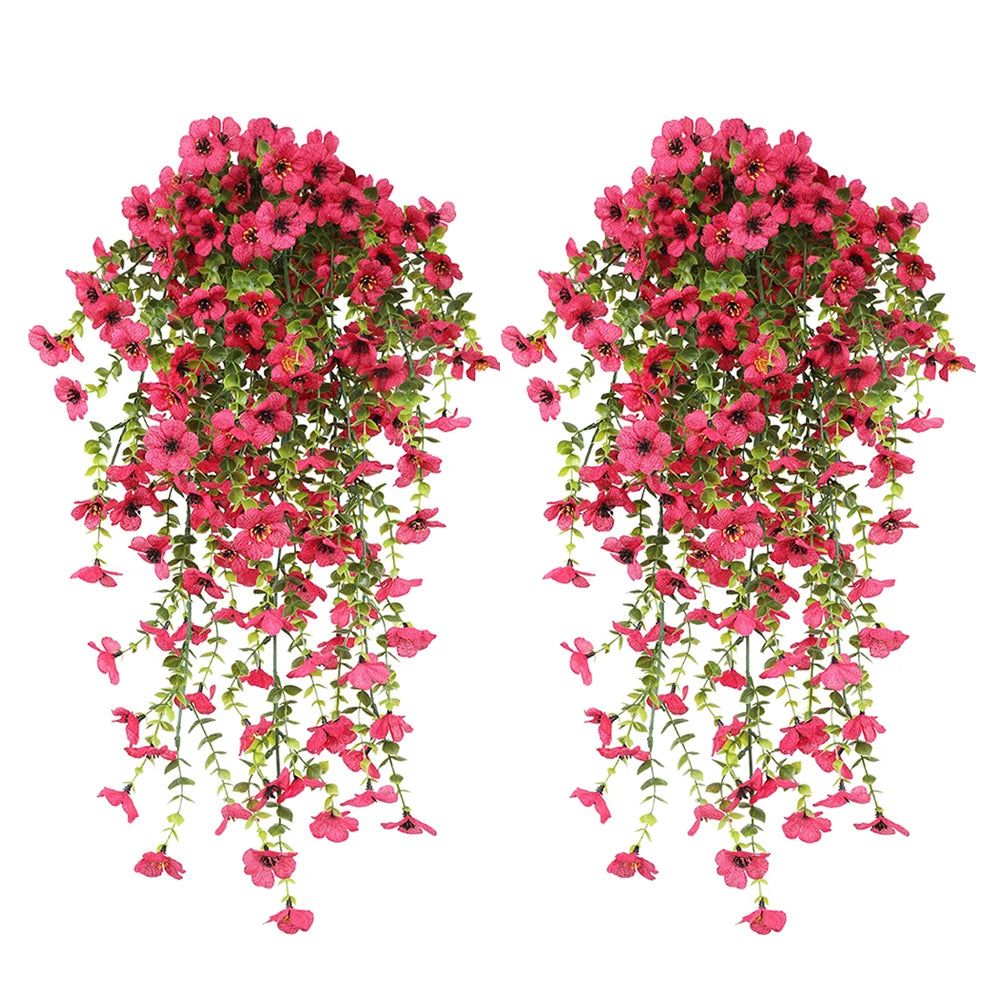 パーティー・インテリア装飾|造花ハンギングフラワー ガーランド2個セット(63cm)
