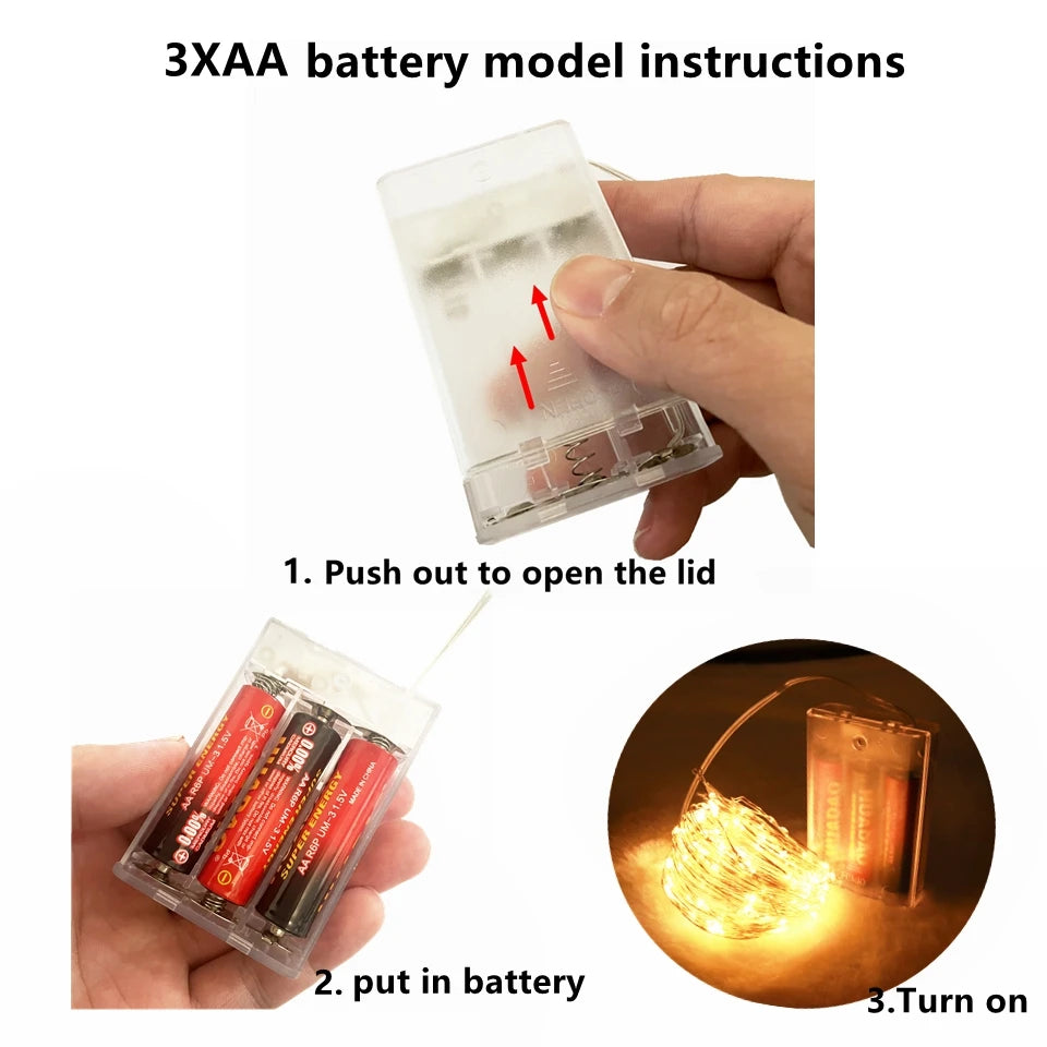 ドレープライト|イベント・クリスマス装飾|選べる電源!LEDストリングガーランドライト(1M/2M/5M/10M)