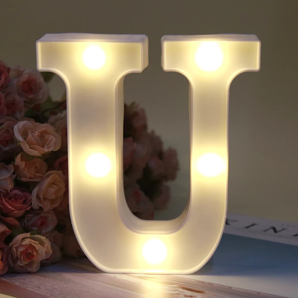 【LED装飾】LEDライト・デコレーションライト(ハート/数字/アルファベット)ホワイト 16cm