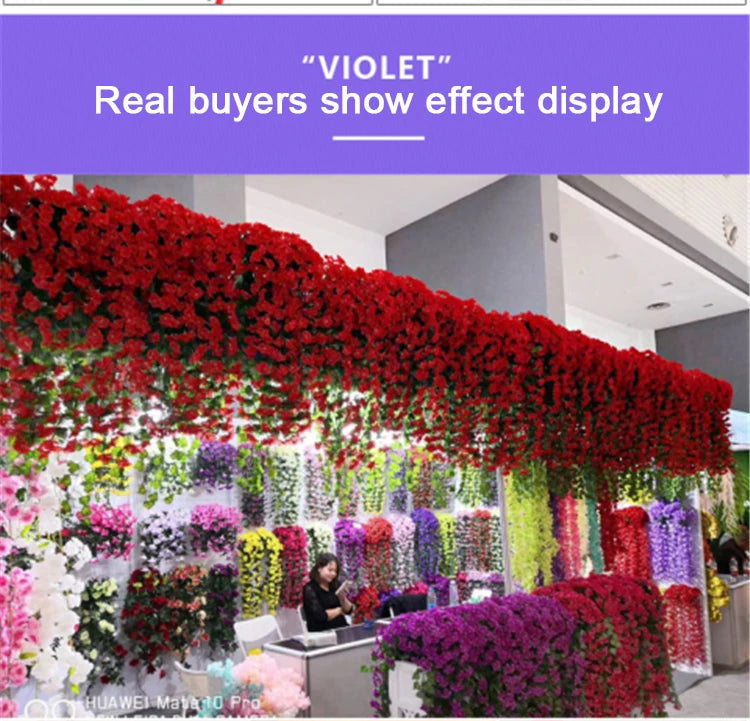 人工バイオレット 吊り下げフェイクフラワー