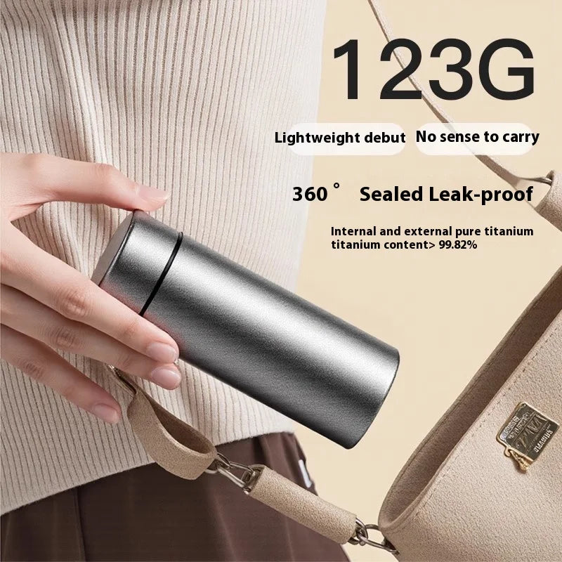 |イベント・ノベルティ用品 | 純チタン断熱カップ 茶水分離機能付き| 200ml/300ml/500ml