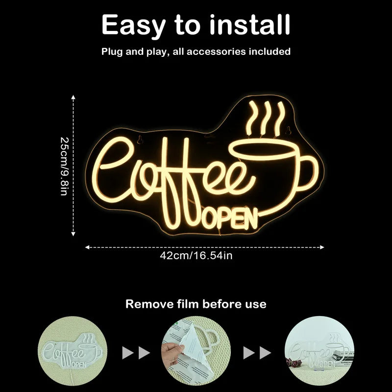 Coffee OPEN LEDネオンサイン(ネオン看板)