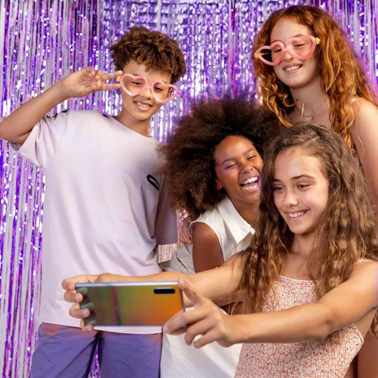 パーティー・インテリア装飾 メタリックカラーカーテン シルバー 幅1M 長さ2M