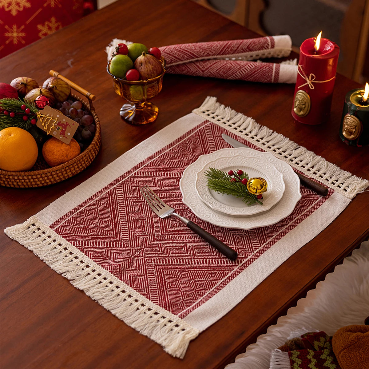 クリスマステーブルクロス|コットンテーブルランナー