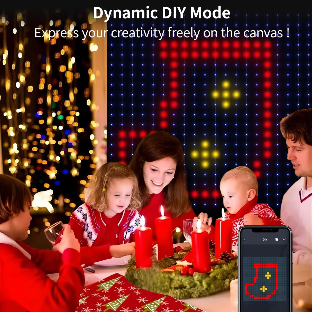 カーテンライト|イベント・クリスマス装飾|Bluetooth対応スマートカーテンライト(幅1.6~3M)