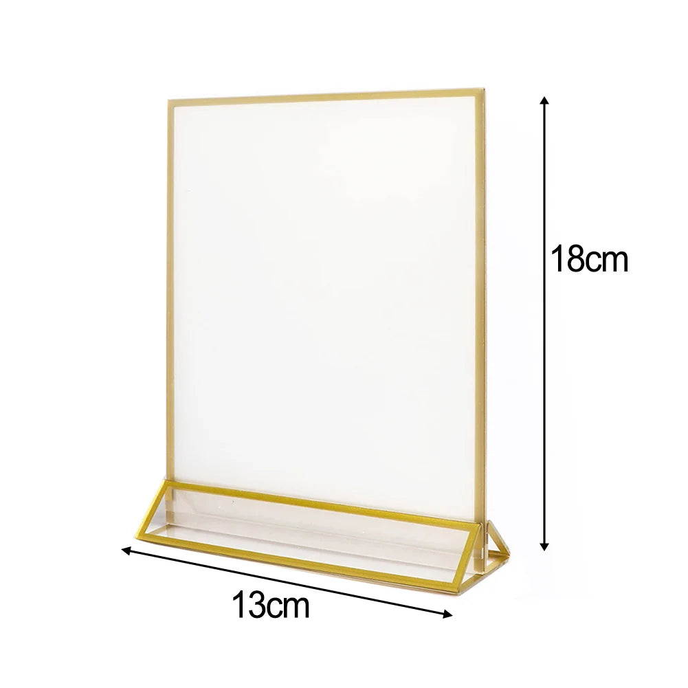 イベント・結婚式装飾|ゴールドフレームアクリルサインホルダー 席札 メニュー