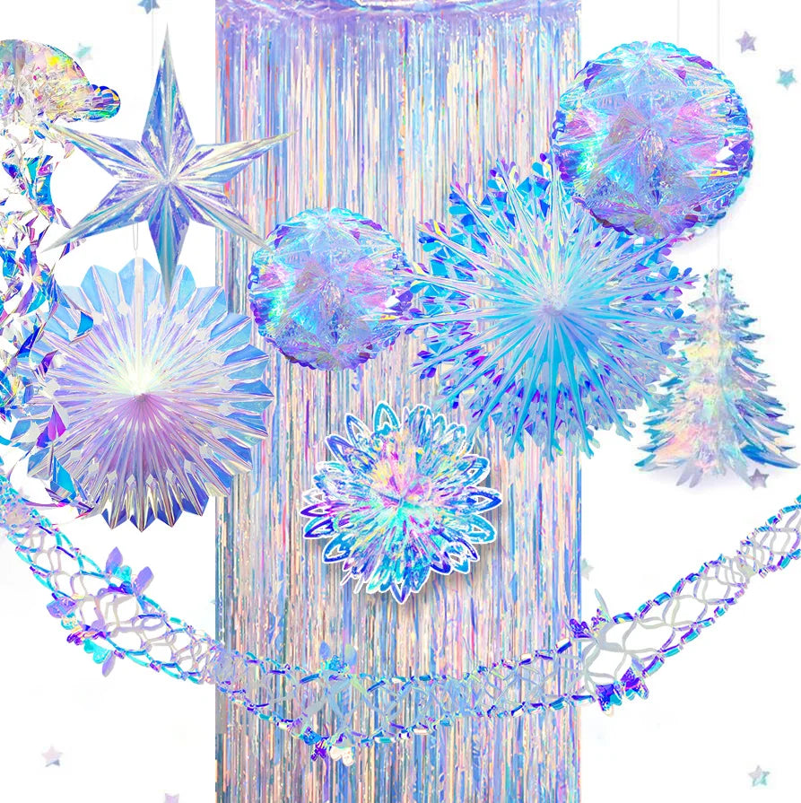 オーロラカラー天井飾り吊り下げセット・パーティー・イベント用デコレーションアイテム