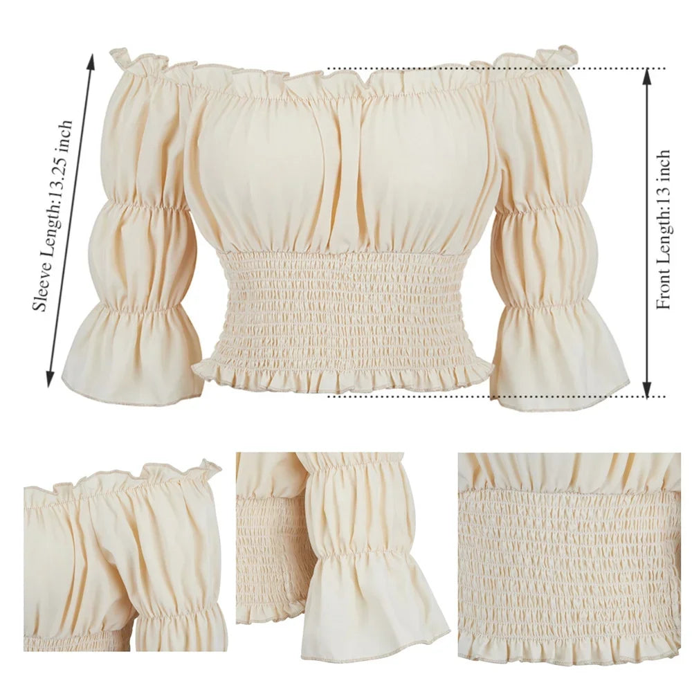 イベント・ハロウィングッズ|シャーリングオフショルダートップス (XS~XXXL)